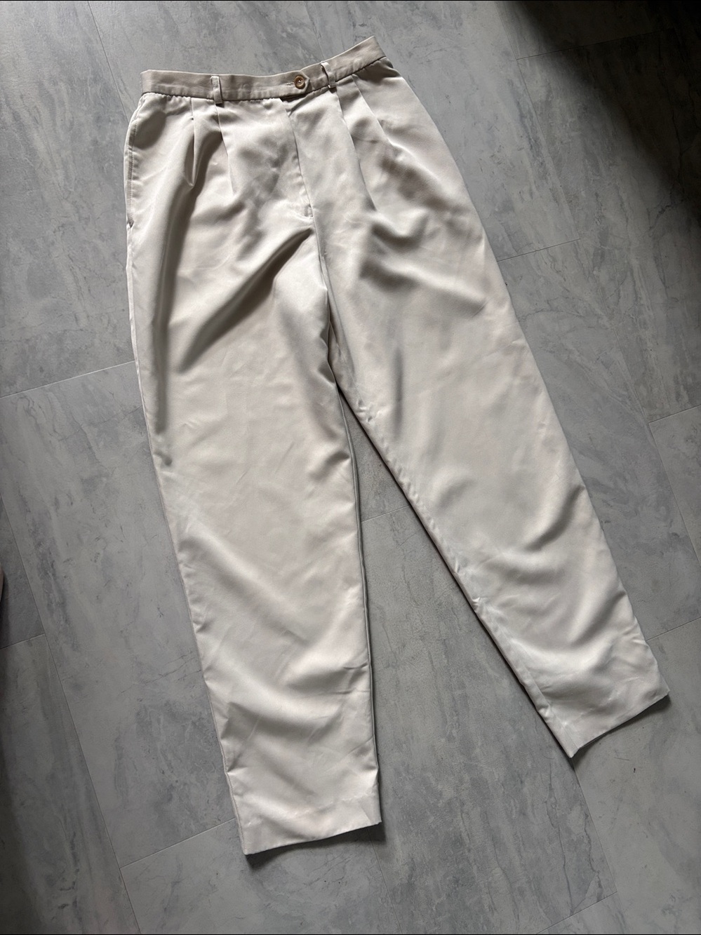 Talbots Pants  high waisted Light Beige Khaki  100% poly dress pants  never worn